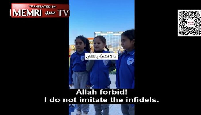 Syria: Young Muslim girls say ‘I do not imitate the infidels,’ ‘We do not take part in the polytheists’ holidays’